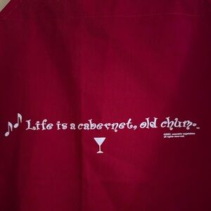 Life is a Cabernet, Old Chum kitchen or grilling apron, NWOT